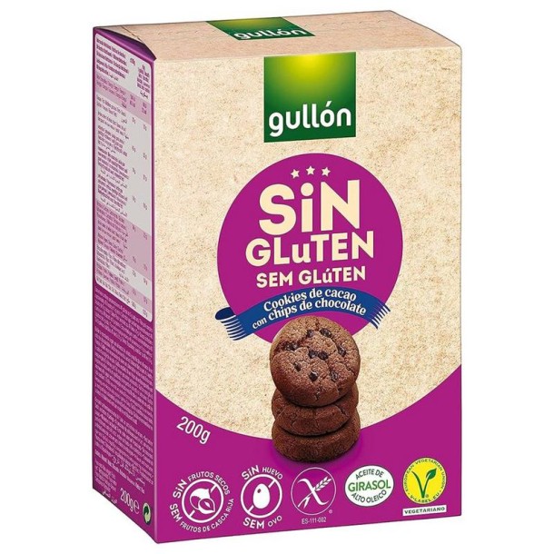 Gullon Chocolate cookies chocolate chip glutenvrij (200 Gram)
