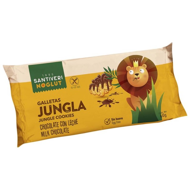 Santiveri Jungle koekjes met chocolade glutenvrij (60 Gram)