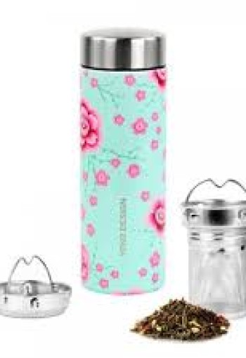Yoko Drinkfles cherry blossom + theefilter iso 350ml (1 Stuks)