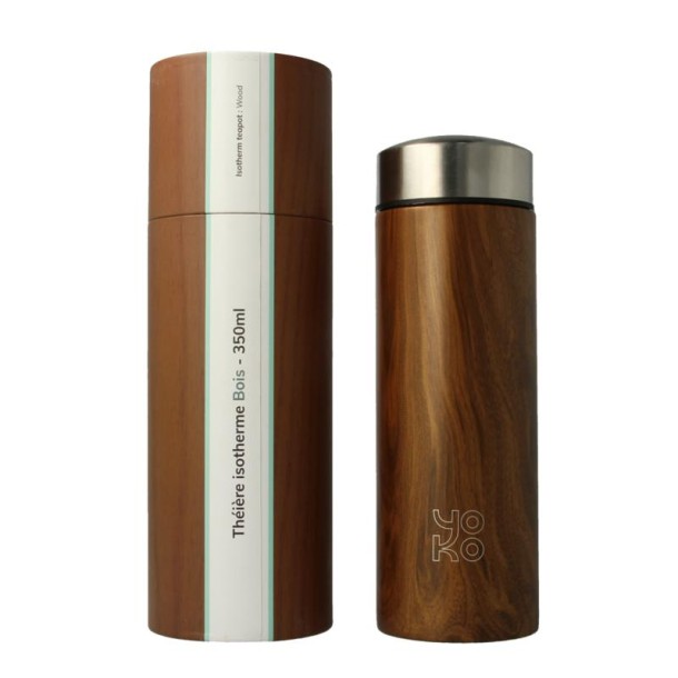 Yoko Drinkfles wood met theefilter isotherm 350ml (1 Stuks)