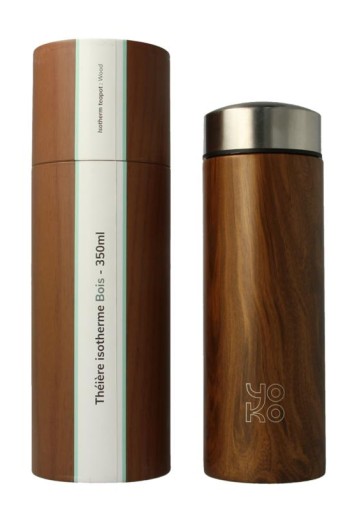 Yoko Drinkfles wood met theefilter isotherm 350ml (1 Stuks)