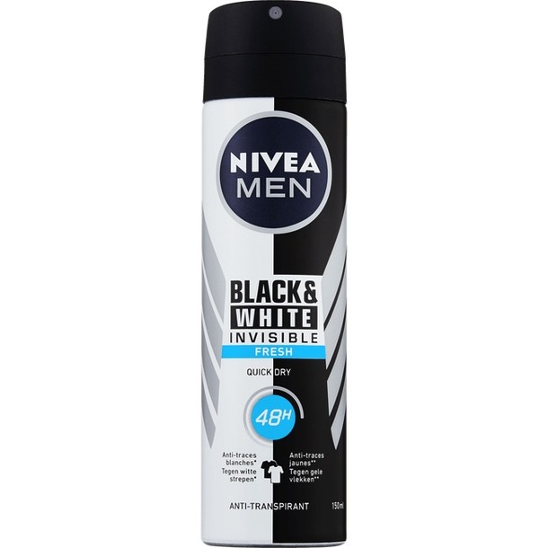 NIVEA INVISIBLE FOR BLACK & WHITE FRESH ANTI-TRANSPIRANT 150 ML