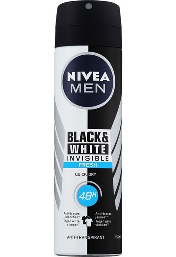 NIVEA INVISIBLE FOR BLACK & WHITE FRESH ANTI-TRANSPIRANT 150 ML