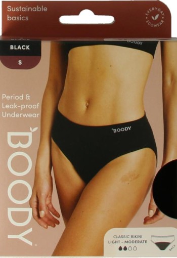 Boody Menstruatieondergoed bikinislip zwart licht/norm S (1 Stuks)