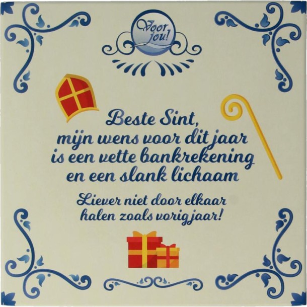 Voor Jou! Wensreep Delftsblauw Sint mijn wens (90 Gram)