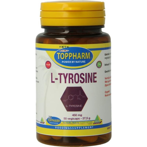 Toppharm L-Tyrosine 450mg puur (50 Vegetarische capsules)
