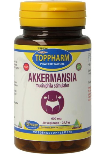 Toppharm Akkermansia puur 600mg (30 Vegetarische capsules)