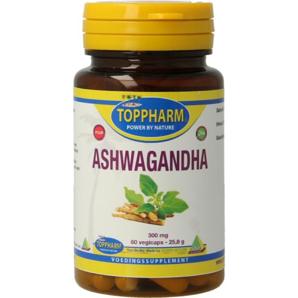 Toppharm Ashwagandha 300mg puur (60 Vegetarische capsules)