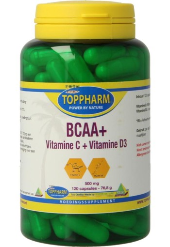 Toppharm BCAA vitamine C vitamine D3 500mg (120 Capsules)