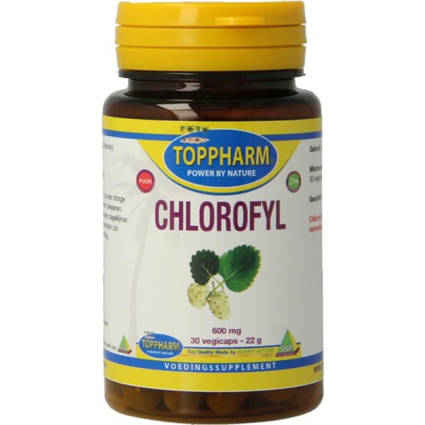 Toppharm Chlorofyl puur 600mg (30 Vegetarische capsules)