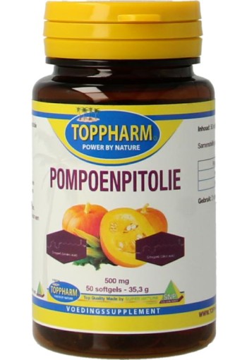 Toppharm Pompoenpitolie 500mg (50 Softgels)