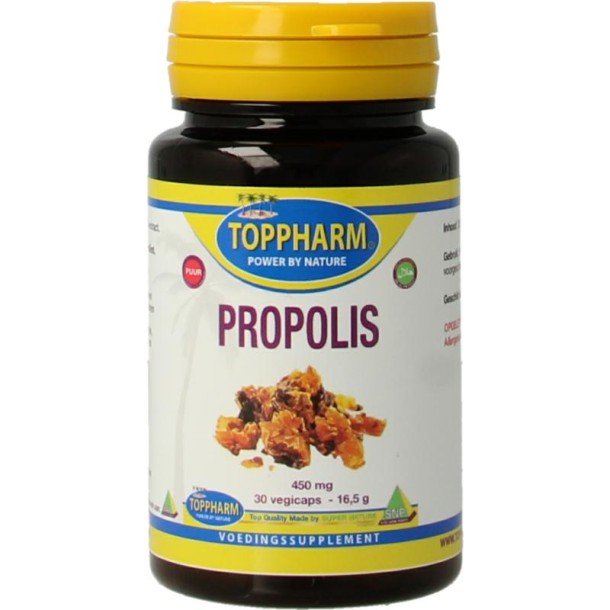 Toppharm Propolis 450mg puur (30 Vegetarische capsules)