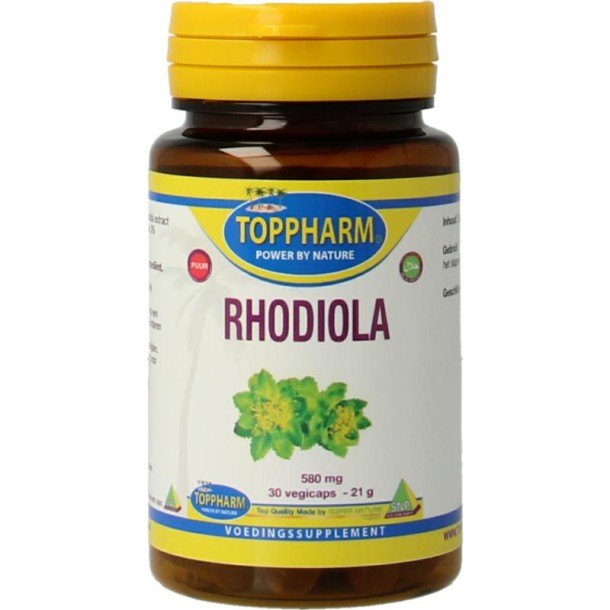 Toppharm Rhodiola 580mg puur (30 Vegetarische capsules)