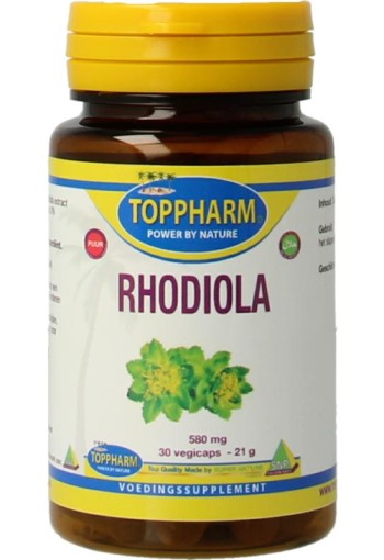 Toppharm Rhodiola 580mg puur (30 Vegetarische capsules)