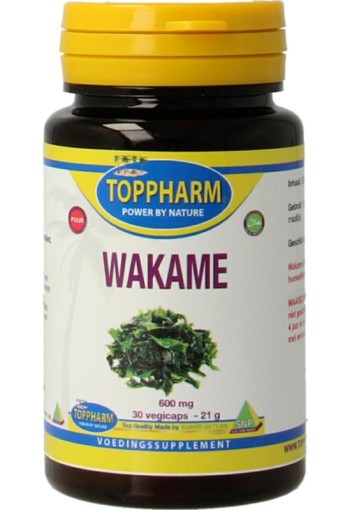 Toppharm Wakame 600mg puur (30 Vegetarische capsules)