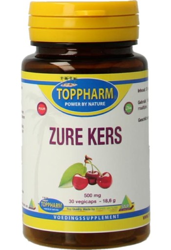 Toppharm Zure kers 500mg puur (30 Vegetarische capsules)