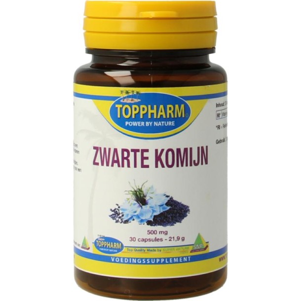 Toppharm Zwarte komijn 500mg (30 Capsules)