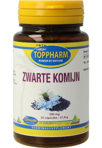 Toppharm Zwarte komijn 500mg (30 Capsules)