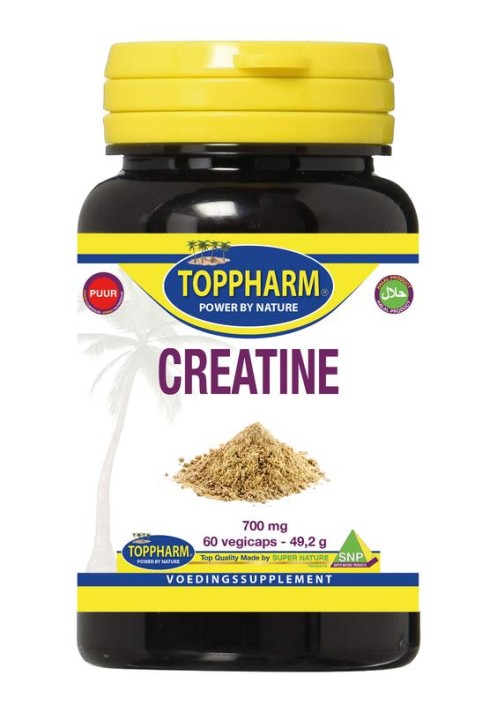 Toppharm Creatine 700mg puur (60 Vegetarische capsules)