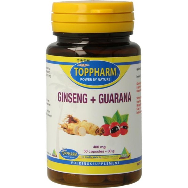 Toppharm Ginseng + guarana 400mg (50 Capsules)