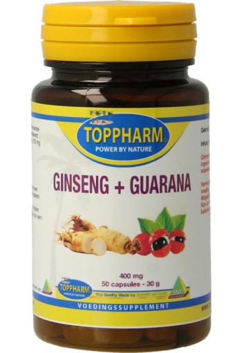 Toppharm Ginseng + guarana 400mg (50 Capsules)