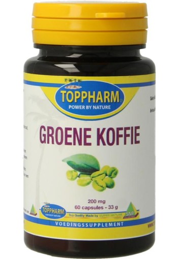 Toppharm Groene koffie 200mg (60 Capsules)