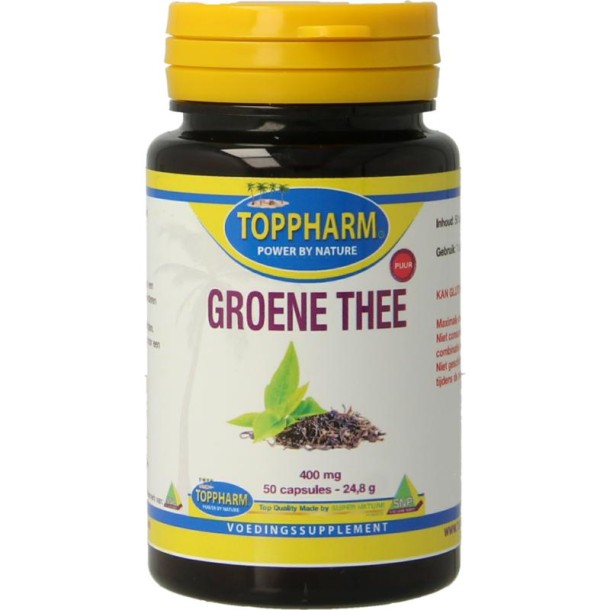 Toppharm Groene thee 400mg puur (50 Capsules)