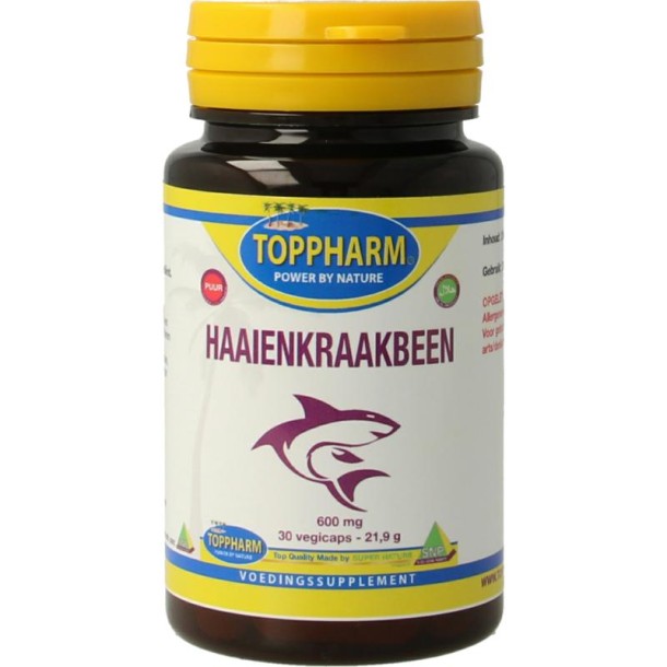 Toppharm Haaienkraakbeen 600mg puur (30 Vegetarische capsules)