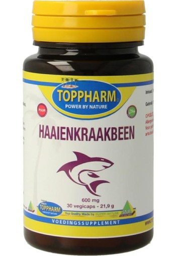 Toppharm Haaienkraakbeen 600mg puur (30 Vegetarische capsules)
