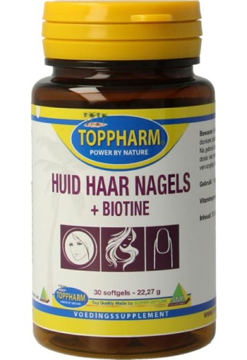 Toppharm Huid haar nagels + biotine (30 Softgels)