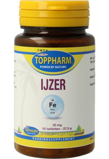 Toppharm IJzer 25mg (50 Tabletten)