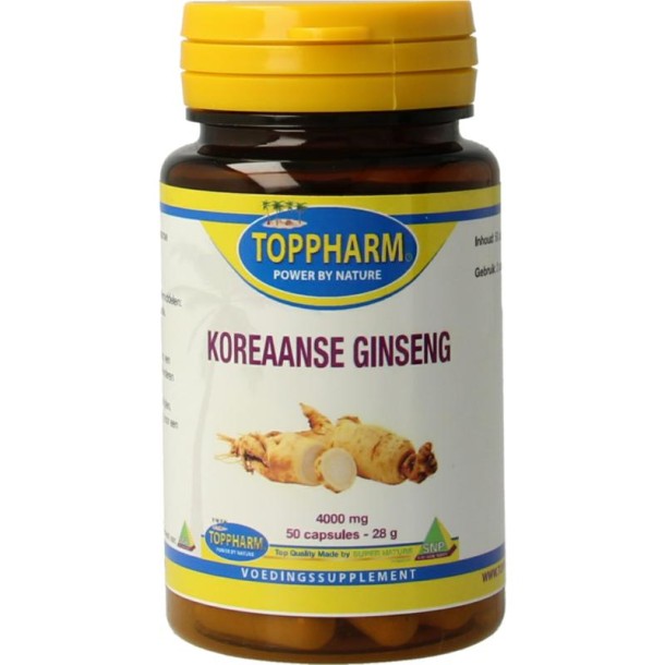 Toppharm Koreaanse ginseng 4000mg (50 Capsules)