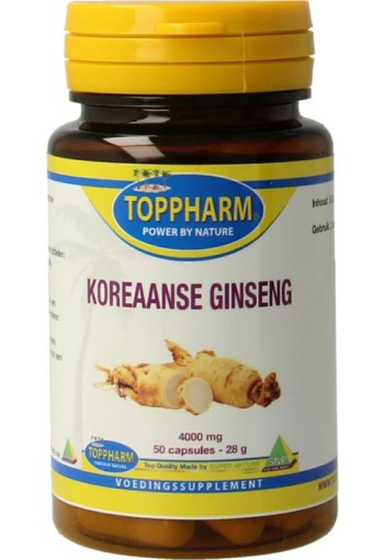 Toppharm Koreaanse ginseng 4000mg (50 Capsules)