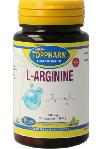 Toppharm L-Arginine 500mg puur (50 Capsules)