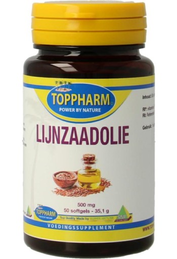 Toppharm Lijnzaadolie 500mg (50 Softgels)