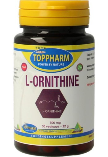 Toppharm L-Ornithine puur (30 Vegetarische capsules)