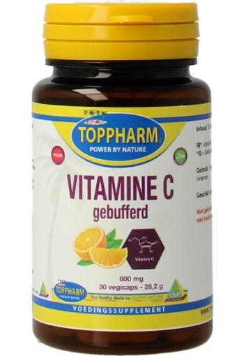 Toppharm Vitamine C gebufferd puur (30 Vegetarische capsules)