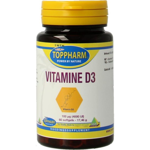 Toppharm Vitamine D3 (60 Softgels)