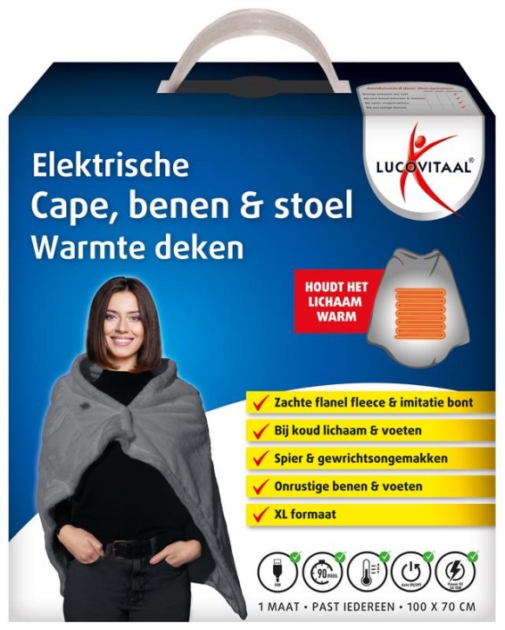 Lucovitaal Electrische cape benen & stoel warmte deken (1 Paar)