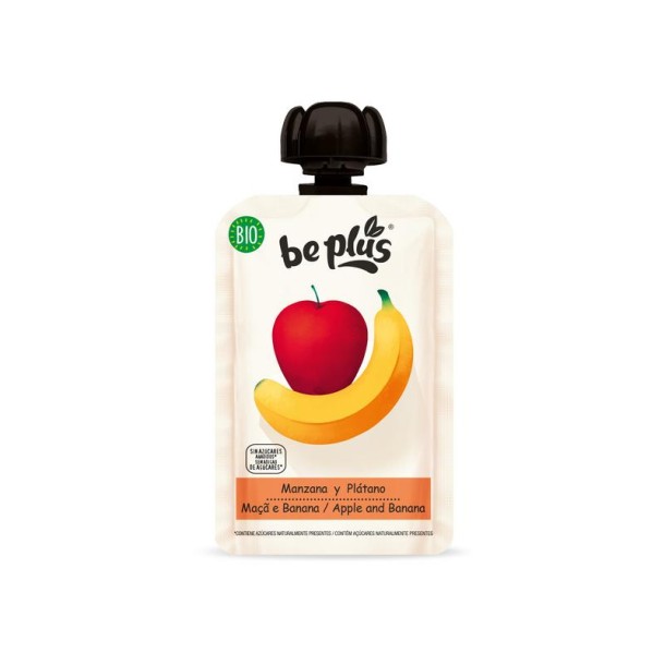 Beplus Knijpfruit 100% apple banana bio (100 Gram)