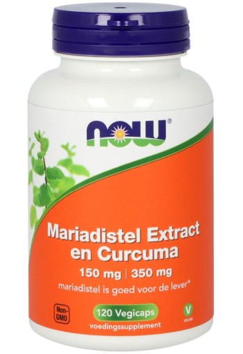 NOW Mariadistel extract 150mg en curcuma 350mg (120 Vegetarische capsules)