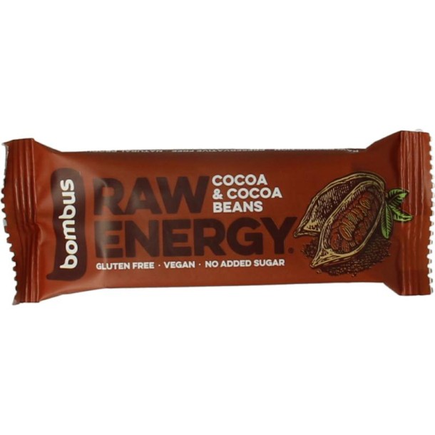Bombus Raw energy bar cocoa & cocoa beans (50 Gram)