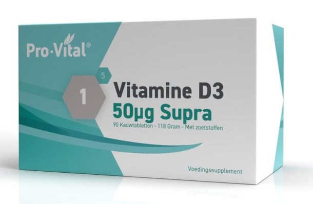 Pro-Vital Vitamine D3 50mcg supra (90 Kauwtabletten)