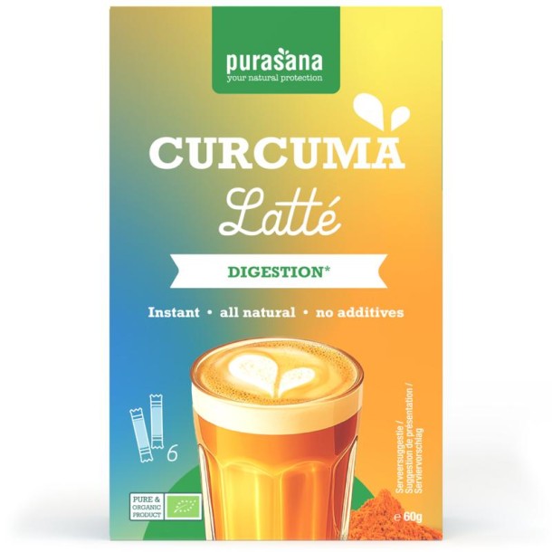 Purasana Instant curcuma latte 6x10g bio (60 Gram)