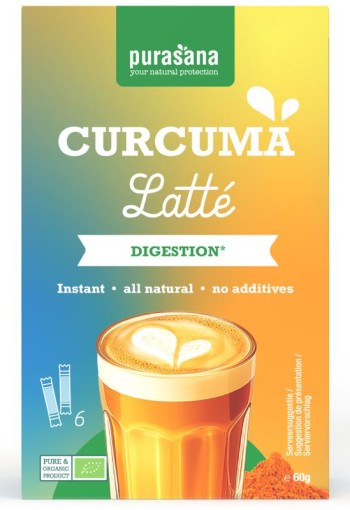 Purasana Instant curcuma latte 6x10g bio (60 Gram)