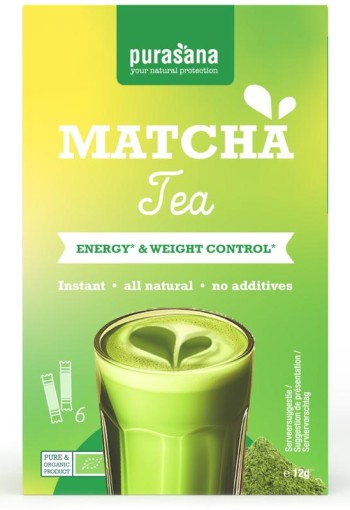 Purasana Instant matcha groene thee bio (12 Gram)