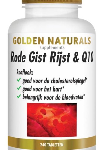Golden Naturals Rode gist rijst & Q10 (240 Tabletten)