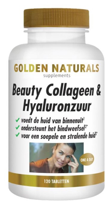 Golden Naturals Beauty collageen & hyaluronzuur (120 Tabletten)