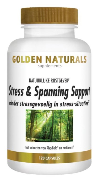 Golden Naturals Stress & spanning support (120 Vegetarische capsules)