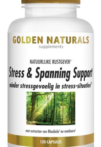 Golden Naturals Stress & spanning support (120 Vegetarische capsules)